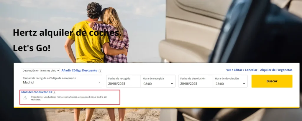 Guía completa sobre Hertz rental vehicle 4 hertz alquiler de coches madrid- edad