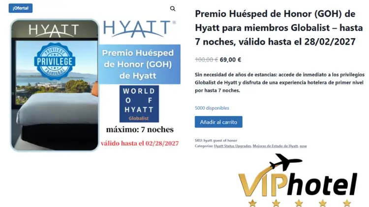 Qué es el servicio hyatt Guest of Honor de VIPHotelFlights
